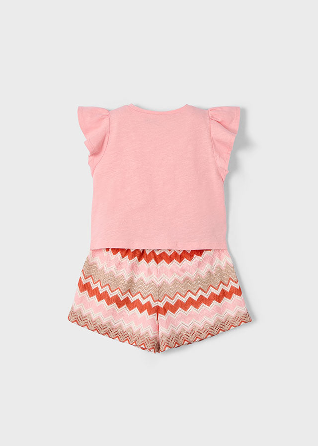 Mayoral 3209 Salmon Shorts Set In Stock Now