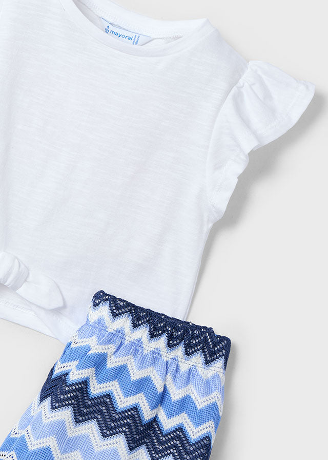 Mayoral 3209 Indigo Shorts Set In Stock Now