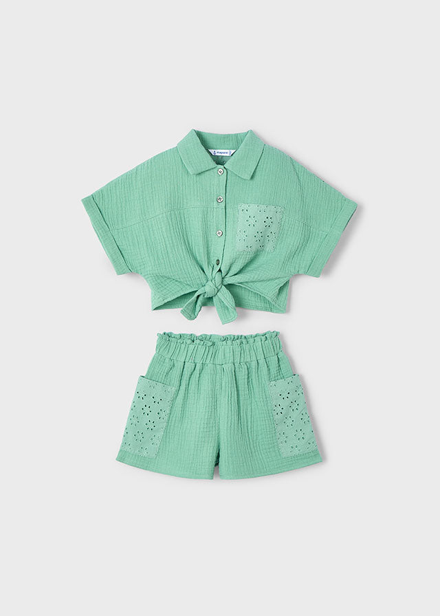 Mayoral 3210 Mint Shorts Set In Stock Now