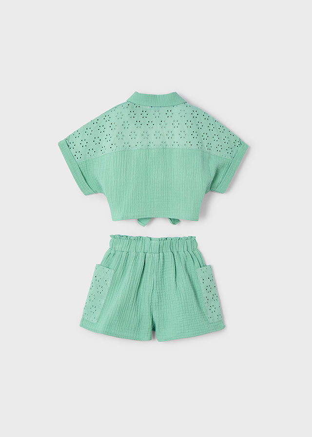 Mayoral 3210 Mint Shorts Set In Stock Now