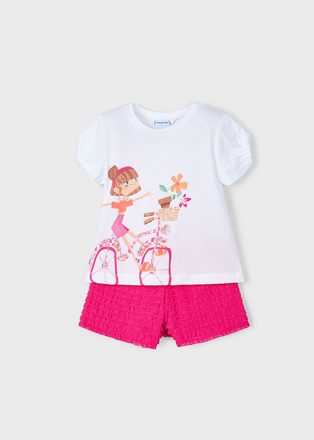 Mayoral 3211 Magenta Shorts Set In Stock Now