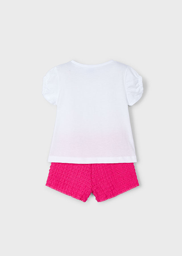 Mayoral 3211 Magenta Shorts Set In Stock Now