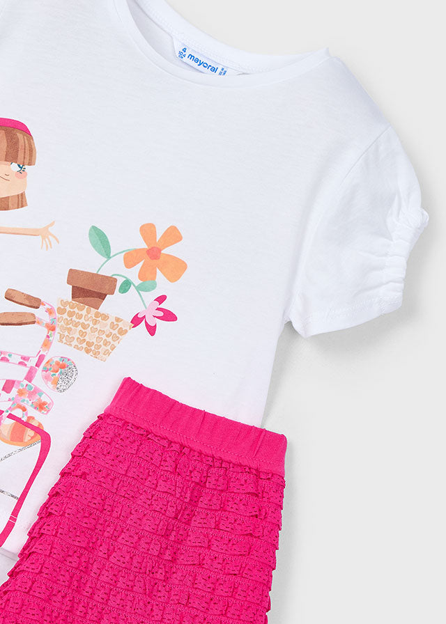 Mayoral 3211 Magenta Shorts Set In Stock Now