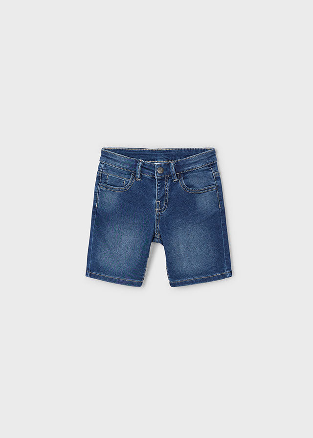 Mayoral 3106 Short Sleeve Polo Shirt and Mayoral 3218 Dark Denim Shorts In Stock Now