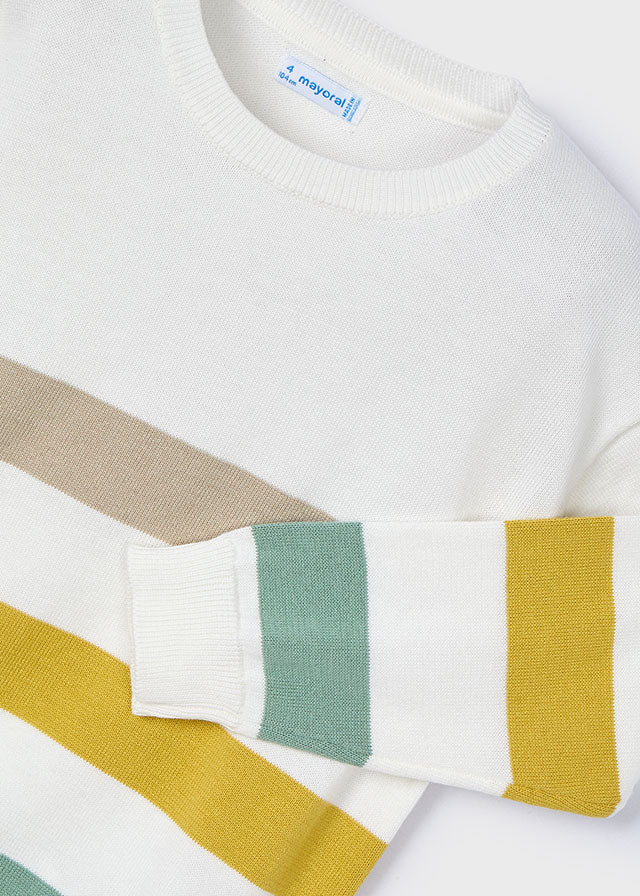 Mayoral 3366 Gold Stripe Jumper and Mayoral 512 Twill Trousers In Stock Now