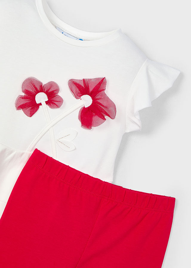 Mayoral 3704 Red Frilled Leggings Set In Stock Now