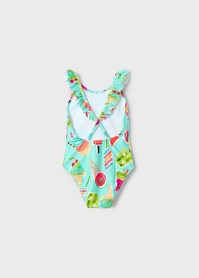 Mayoral 3939 Aqua Dress, Headband and Mayoral 3719 Aqua Swimming Costume In Stock Now