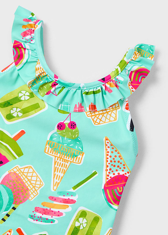 Mayoral 3939 Aqua Dress, Headband and Mayoral 3719 Aqua Swimming Costume In Stock Now