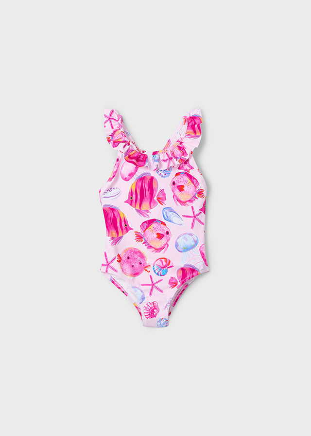 Mayoral 3939 Magenta Dress, Headband and Mayoral 3719 Magenta Swimming Costume In Stock Now
