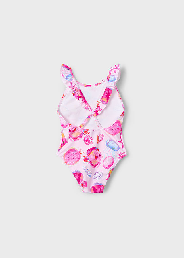 Mayoral 3939 Magenta Dress, Headband and Mayoral 3719 Magenta Swimming Costume In Stock Now