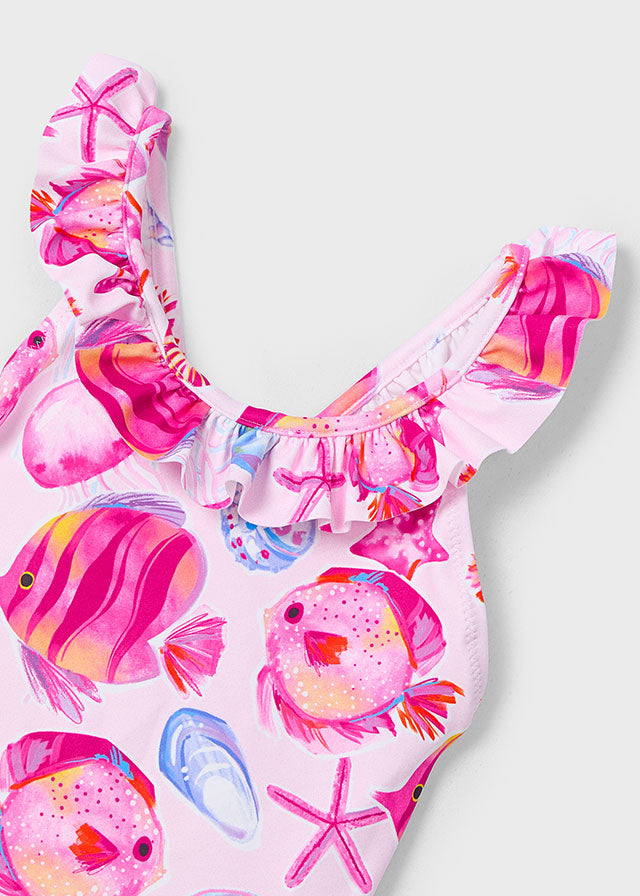 Mayoral 3939 Magenta Dress, Headband and Mayoral 3719 Magenta Swimming Costume In Stock Now