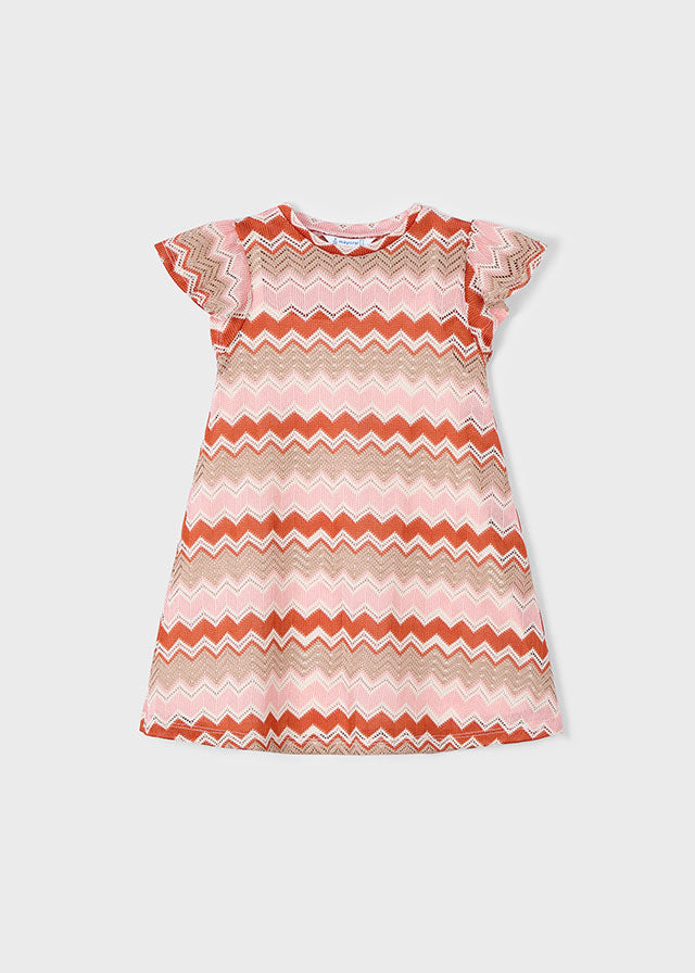 Mayoral 3926 Salmon Crochet Dress In Stock Now