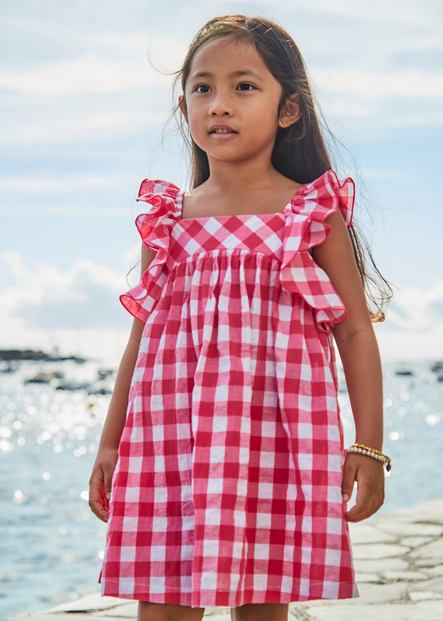 Mayoral 3935 Peony Gingham Dress In Stock Now