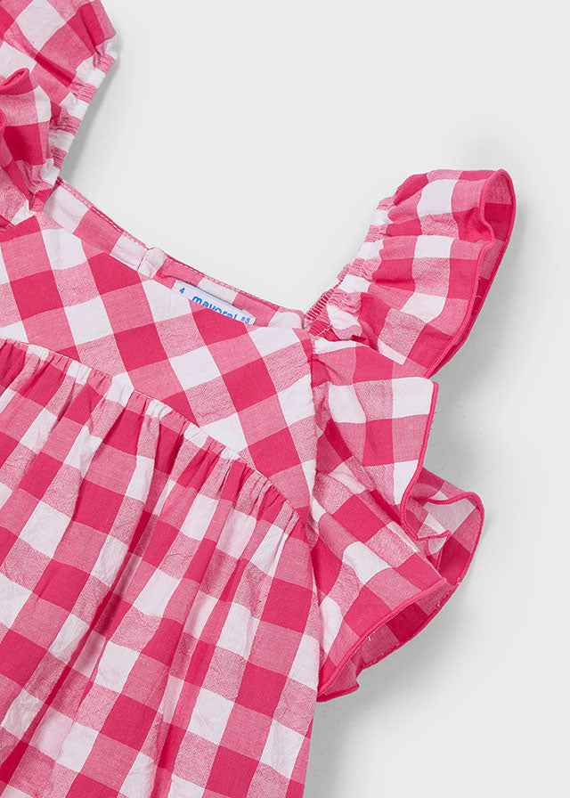 Mayoral 3935 Peony Gingham Dress In Stock Now