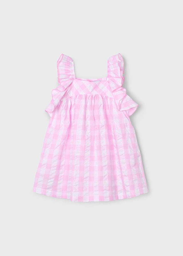 Mayoral 3935 Mauve Gingham Dress In Stock Now
