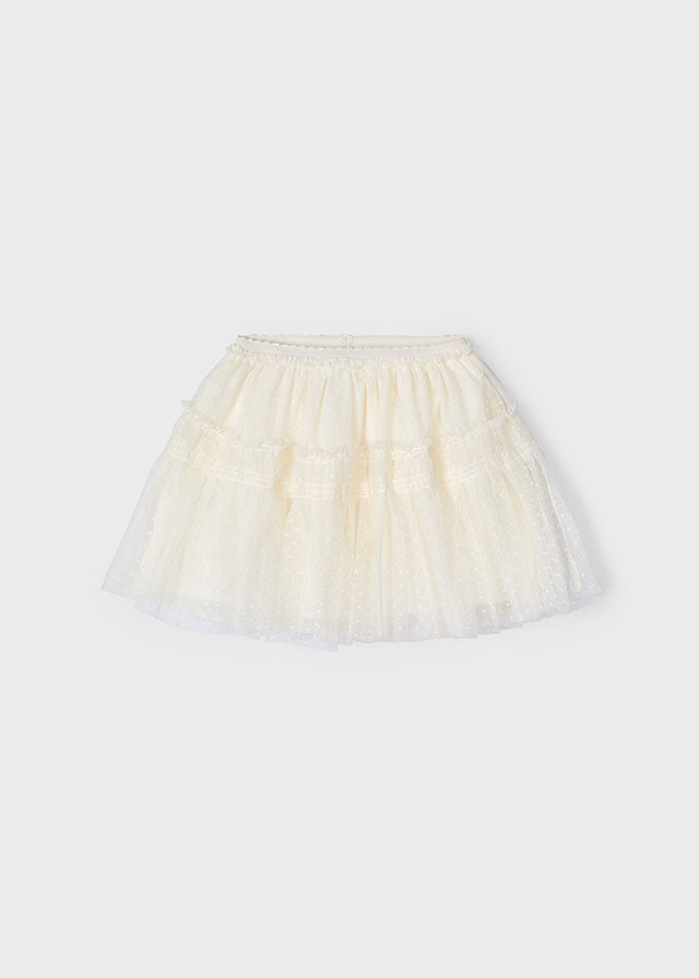 Mayoral 3001 Natural Tee-Shirt and Mayoral 3961 Natural Tulle Skirt In Stock Now