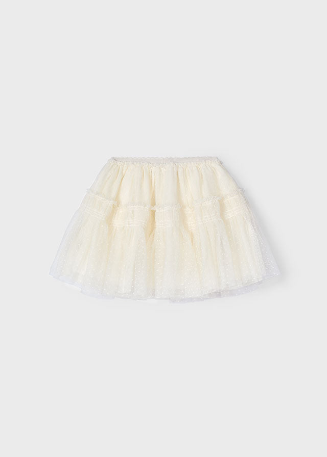 Mayoral 3001 Natural Tee-Shirt and Mayoral 3961 Natural Tulle Skirt In Stock Now