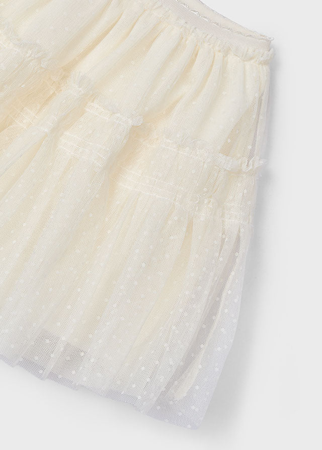 Mayoral 3001 Natural Tee-Shirt and Mayoral 3961 Natural Tulle Skirt In Stock Now