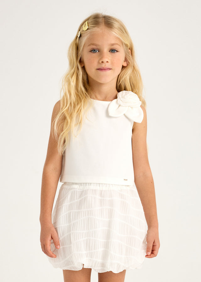 Mayoral 3966 Natural Top and Skirt In Stock Now