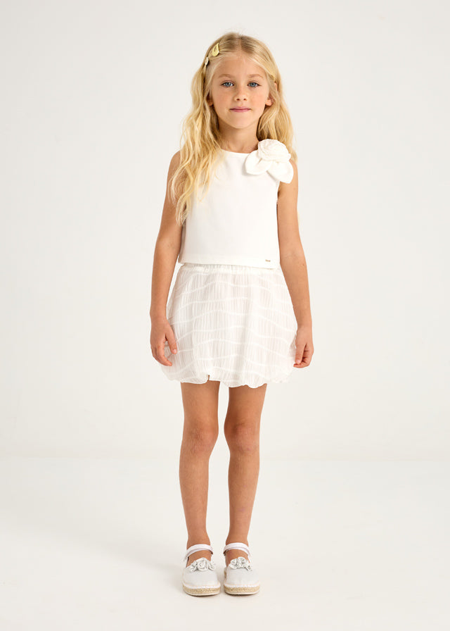 Mayoral 3966 Natural Top and Skirt In Stock Now