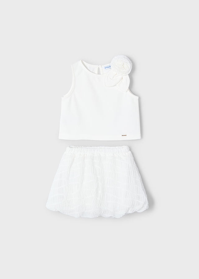 Mayoral 3966 Natural Top and Skirt In Stock Now