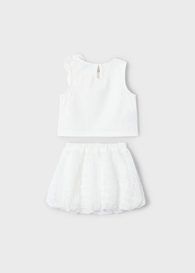 Mayoral 3966 Natural Top and Skirt In Stock Now