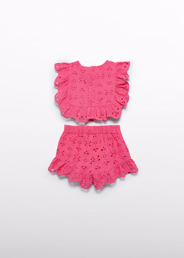Abel & Lula 5218 Fuchsia Embroidered Shorts Set In Stock Now