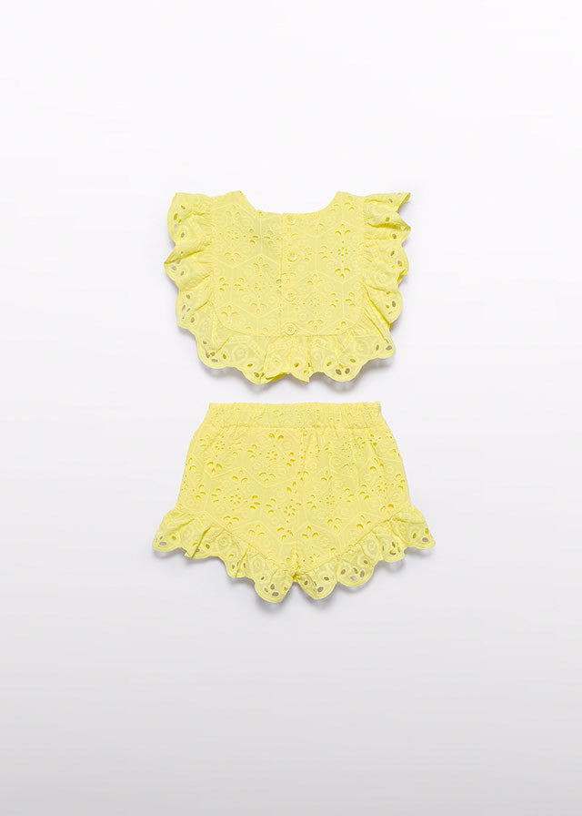 Abel & Lula 5218 Vanilla Embroidered Shorts Set In Stock Now