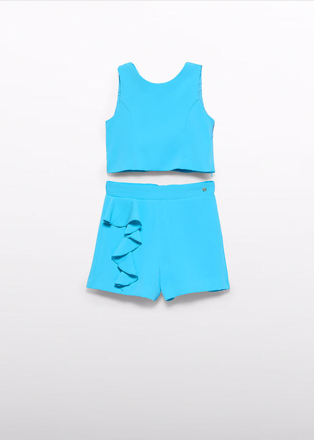 Abel & Lula 5232 Turquoise Ruffle Shorts Set In Stock Now