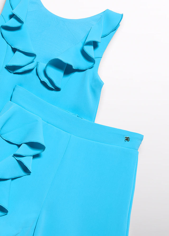 Abel & Lula 5232 Turquoise Ruffle Shorts Set In Stock Now