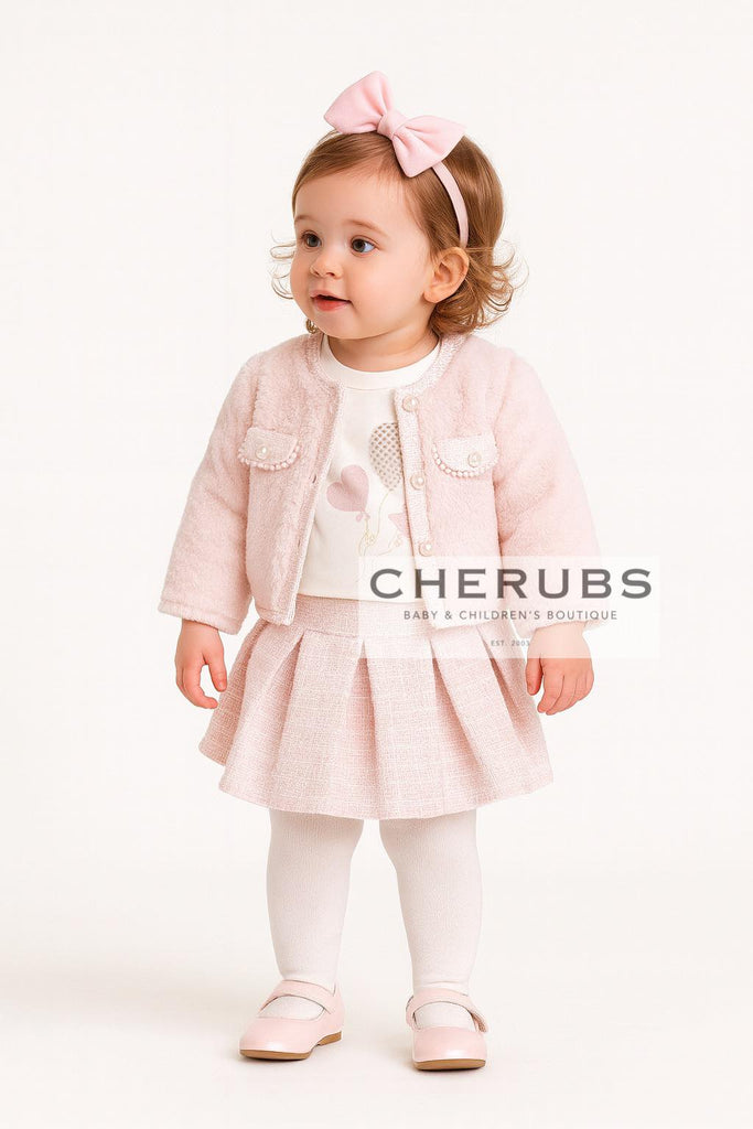 Cherubs Pink Long Sleeve Tee-Shirt, Skirt and Jacket In Stock Now