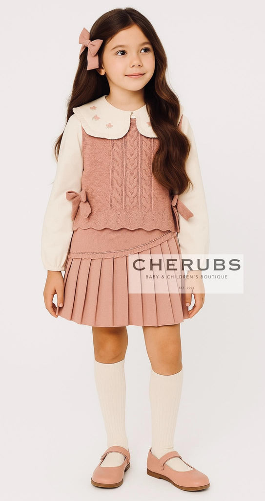 Mayoral 4134 Blouse, Mayoral 4909 Pink Skirt and Mayoral 4314 Pink Tank Top In Stock Now