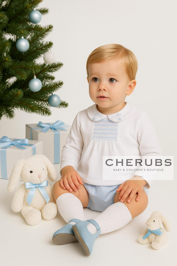 Deolinda 25722 Wonder Sky Blue Smocked Jam Pants Set In Stock Now