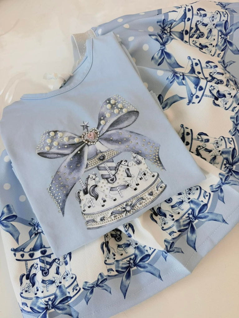 Cherubs Blue Twinkle Carousel Skirt Set In Stock Now