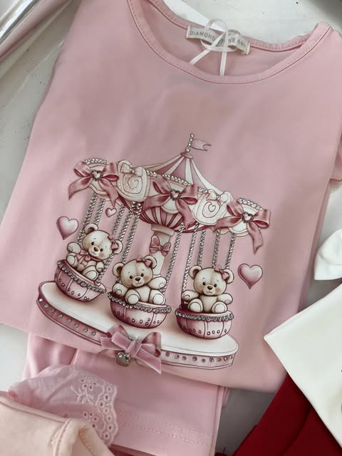 Cherubs Teddy Bear Carousel Leggings Set In Stock Now