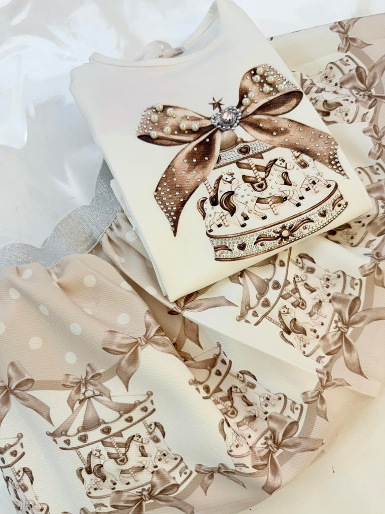 Cherubs Cream Twinkle Carousel Skirt Set In Stock Now