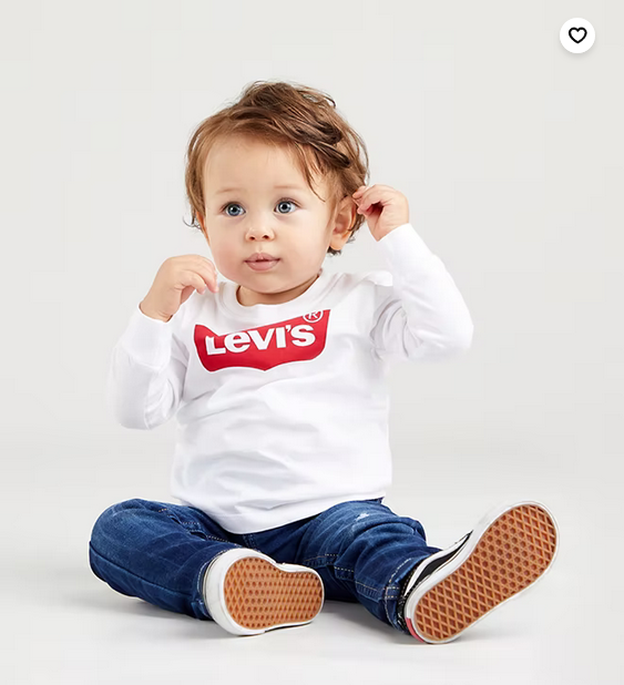 Levi's Boys Logo White Long Sleeve Tee-Shirt In Stock Now