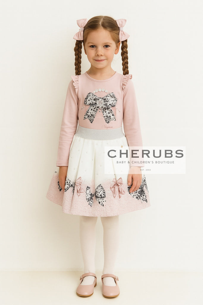 Pre-Order Cherubs Purse and Pearls Skirt Set