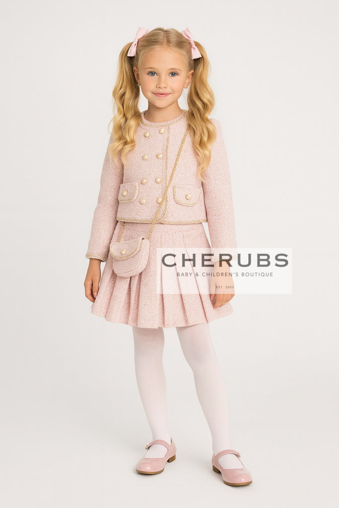 Cherubs Pink Jacket, Skirt and Handbag Set In Stock Now