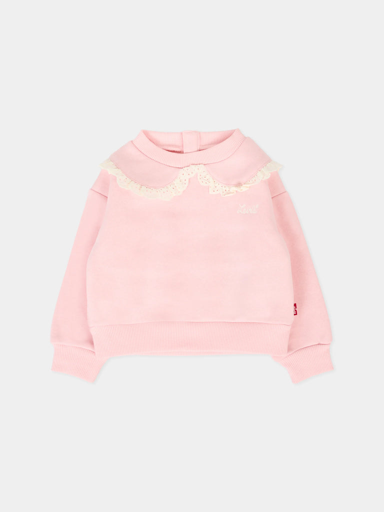 Levi's Pink Peter Pan Collar Jumper In Stock Now