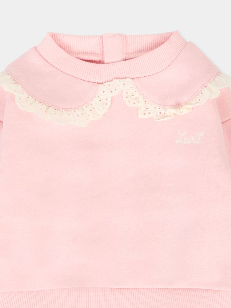 Levi's Pink Peter Pan Collar Jumper In Stock Now