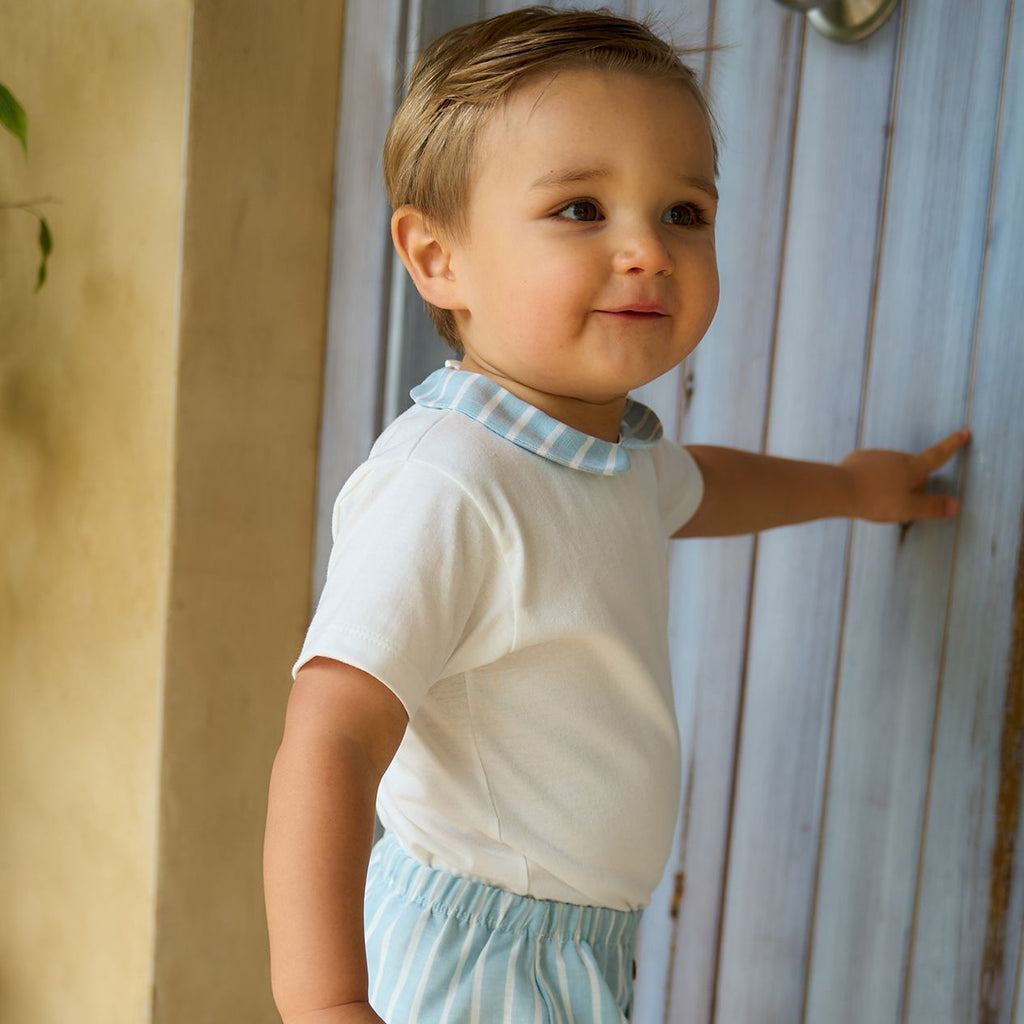 Rapife 5278 Peter Pan Collar Bodysuit and 5279 Stripe Shorts In Stock Now