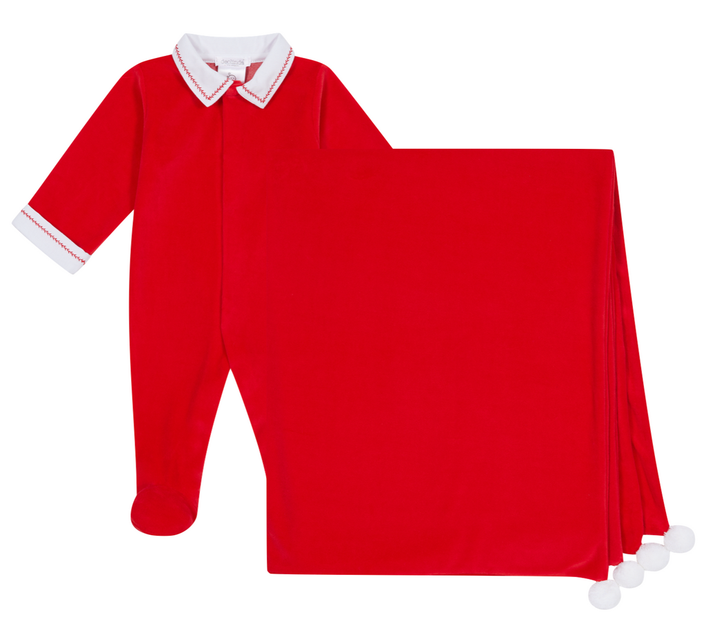 Deolinda 24126 Nicholas Velour Pyjamas and 2411051 Pom Pom Velour Blanket In Stock Now