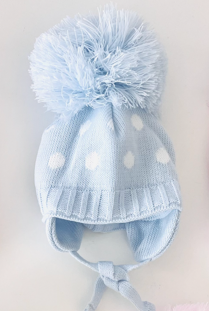 Pastels & Co Pale Blue Pom Pom Hat In Stock Now