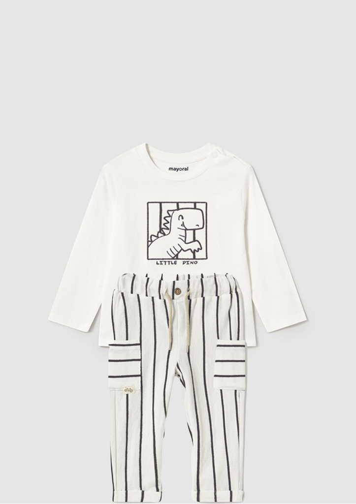 Mayoral 1068 Long Sleeve Tee-Shirt and Mayoral 1584 Stripe Trousers In Stock Now