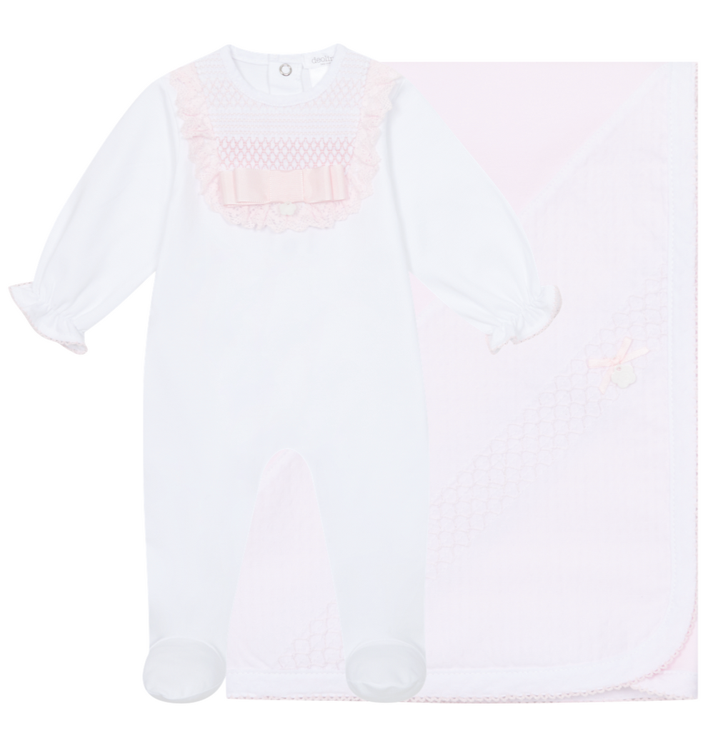 Deolinda 25101 BomBon Smocked Pyjamas and 251101 Smocked Blanket In Stock Now