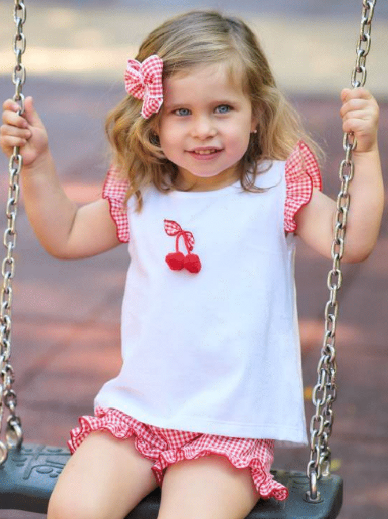 Rapife 4951 Red Gingham Shorts Set In Stock Now