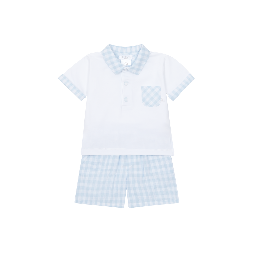 Deolinda 25803 Miguel Polo Shirt and Gingham Shorts In Stock Now