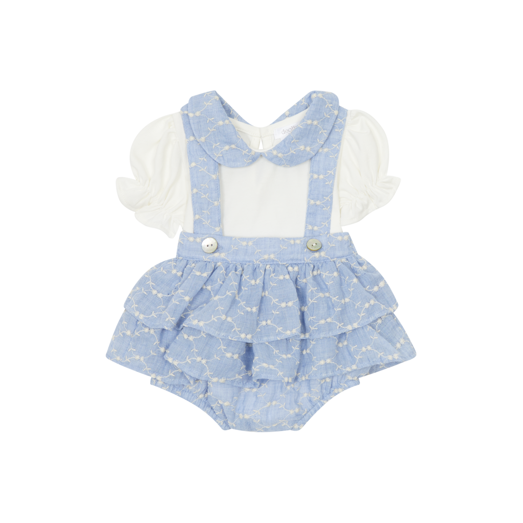 Deolinda 25715 Positano Blouse and Frilled Jam Pants with Braces In Stock Now