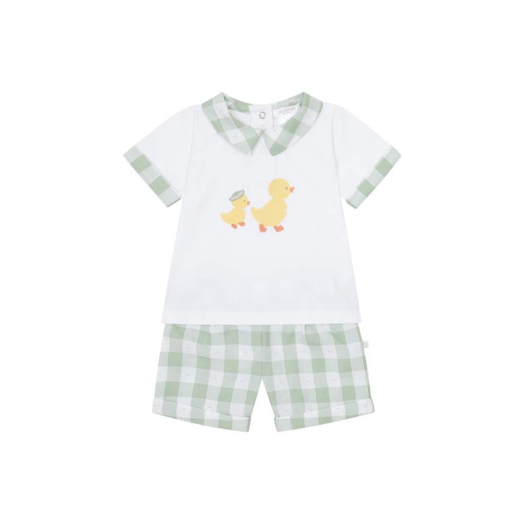 Deolinda 25816 Mimosa Polo Shirt and Gingham Shorts In Stock Now